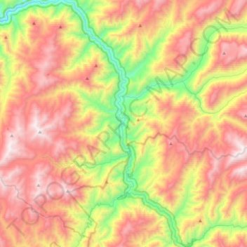 Mapa topográfico Selway River, altitud, relieve