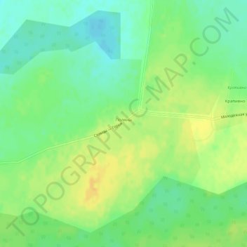 Mapa topográfico Поляны, altitud, relieve