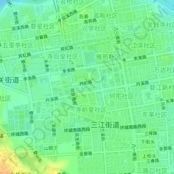 Mapa topográfico 市民广场, altitud, relieve