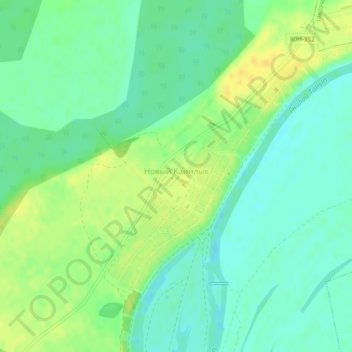 Mapa topográfico Новый Каинлык, altitud, relieve