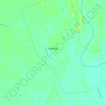Mapa topográfico Аянка, altitud, relieve