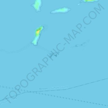 Mapa topográfico Little Brewster Island, altitud, relieve