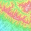 Mapa topográfico Dhauladhar, altitud, relieve