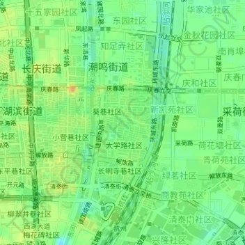 Mapa topográfico 民国国立浙江图书馆（现大学路馆舍）, altitud, relieve