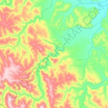 Mapa topográfico Урик, altitud, relieve