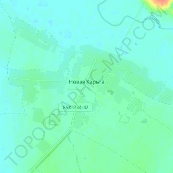Mapa topográfico Новая Карьга, altitud, relieve