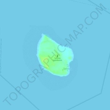 Mapa topográfico Silino Island, altitud, relieve