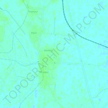 Mapa topográfico Eastern Bengal Railway Kishanngaj Branch, altitud, relieve
