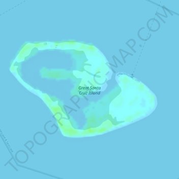 Mapa topográfico Great Santa Cruz Island, altitud, relieve
