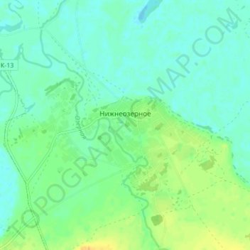 Mapa topográfico Нижнеозерное, altitud, relieve