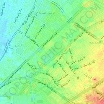 Mapa topográfico Merryland, altitud, relieve