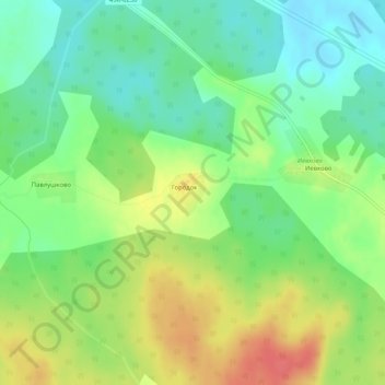 Mapa topográfico Городок, altitud, relieve