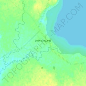 Mapa topográfico Беклемишево, altitud, relieve