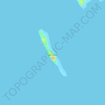 Mapa topográfico Lagat Island, altitud, relieve