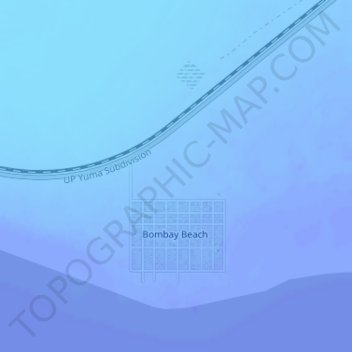 Mapa topográfico Bombay Beach, altitud, relieve