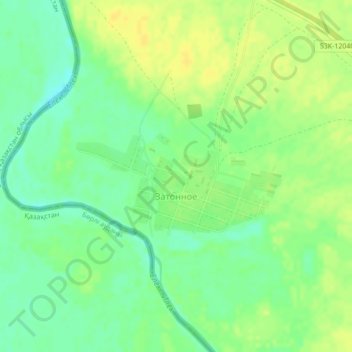 Mapa topográfico Затонное, altitud, relieve