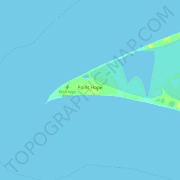 Mapa topográfico Point Hope, altitud, relieve