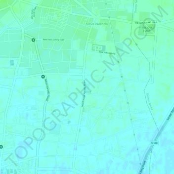 Mapa topográfico Madhuvan Green Party Plot ,Nikol, altitud, relieve