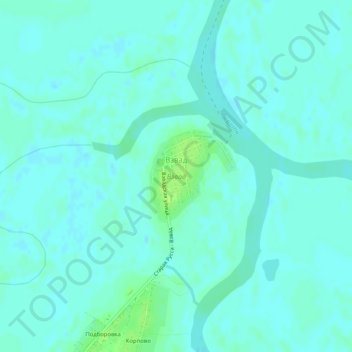 Mapa topográfico Взвад, altitud, relieve