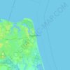 Mapa topográfico Virginia Beach, altitud, relieve