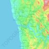 Mapa topográfico Porto, altitud, relieve
