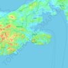 Mapa topográfico 大连市, altitud, relieve
