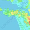Mapa topográfico Mormugao, altitud, relieve