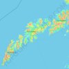 Mapa topográfico Nordland, altitud, relieve