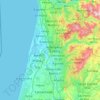 Mapa topográfico Aveiro, mapa de relieve, mapa de altitud