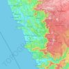Mapa topográfico Goa, altitud, relieve