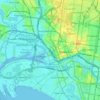 Mapa topográfico City of Melbourne, altitud, relieve