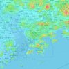 Mapa topográfico 深圳市, altitud, relieve