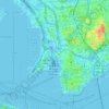 Mapa topográfico 油尖旺區 Yau Tsim Mong District, altitud, relieve