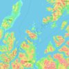Mapa topográfico Troms, altitud, relieve