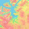 Mapa topográfico Finnmark, altitud, relieve