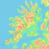 Mapa topográfico Senja, altitud, relieve