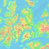 Mapa topográfico Hinnøya, altitud, relieve